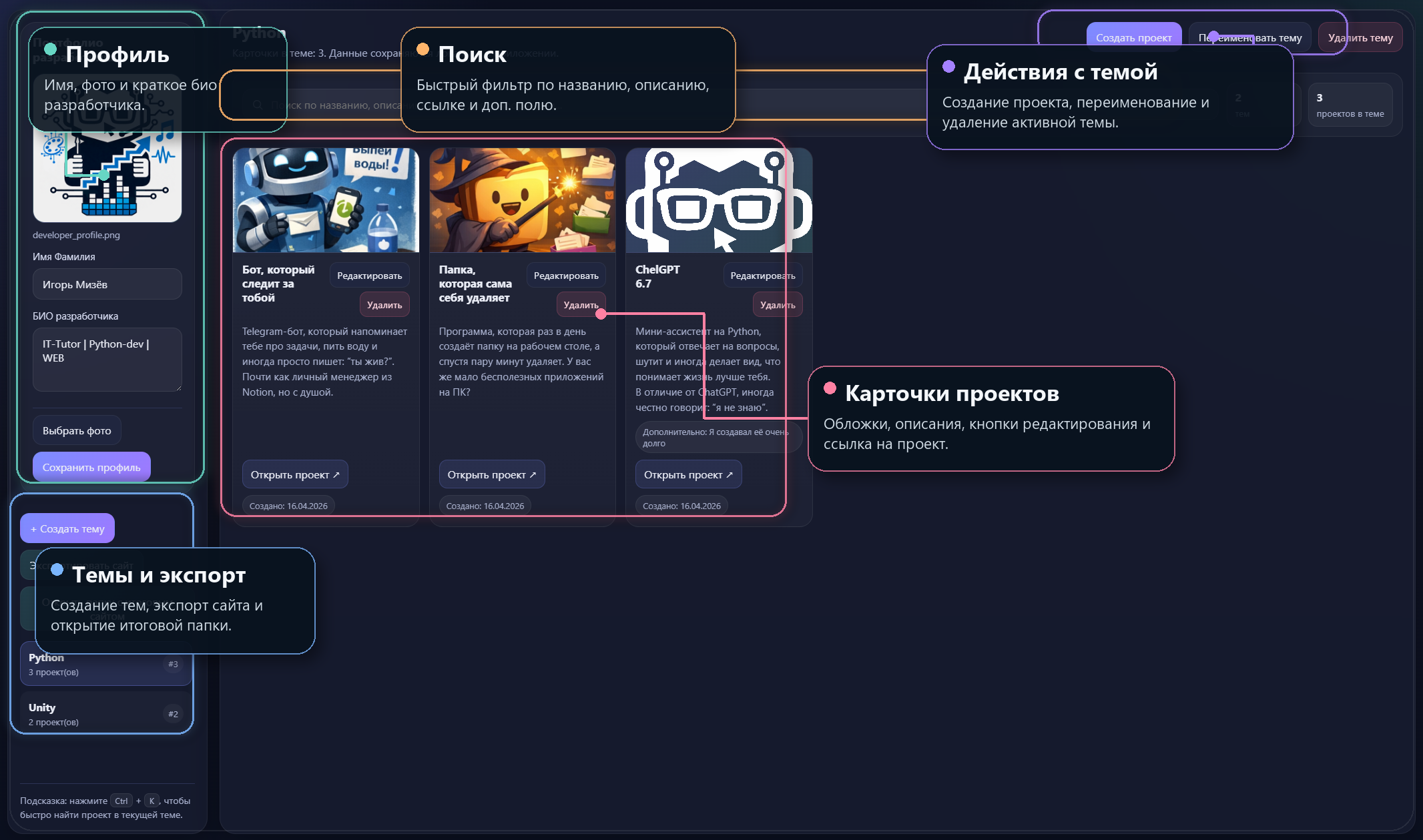 Russian interface map